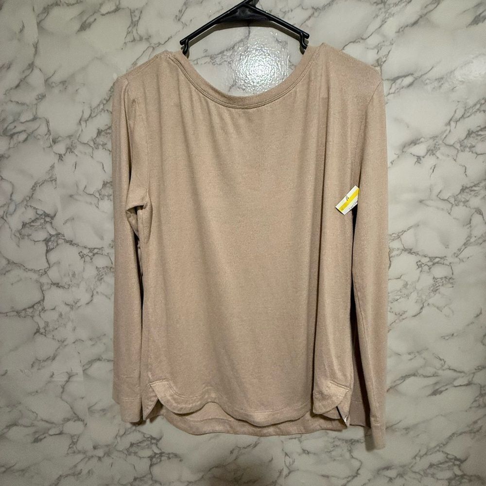 NEW Tommy Bahama Island Soft Tan Long Sleeve Top S